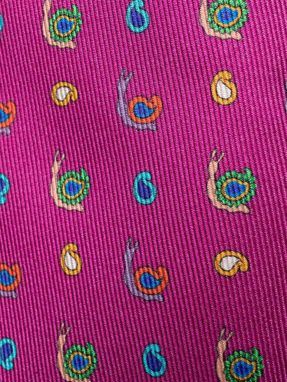 snail-print silk tie - 2