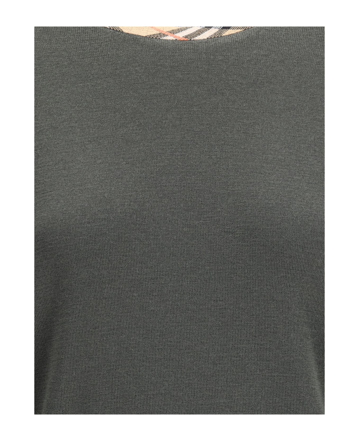 Wool Pullover With Check - 3