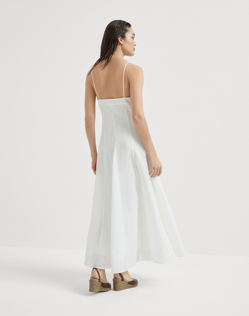 Brunello Cucinelli Cotton organza dress with monili outlook