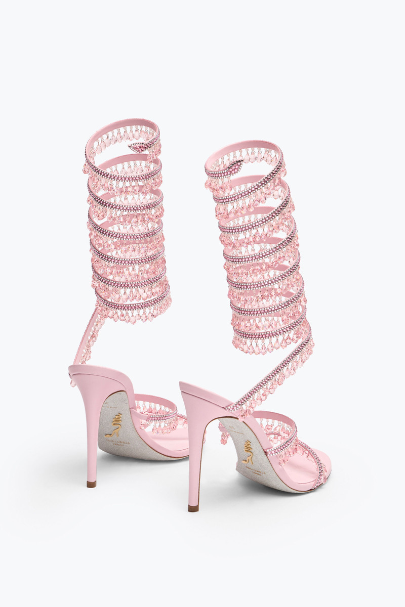 RENE CAOVILLA SUPER CHANDELIER POWDER PINK SANDAL 105 outlook