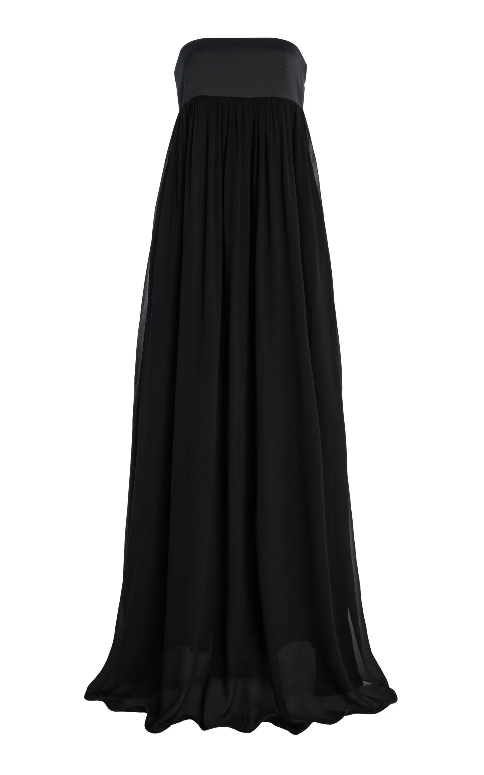 Solene Strapless Chiffon Gown black - 1