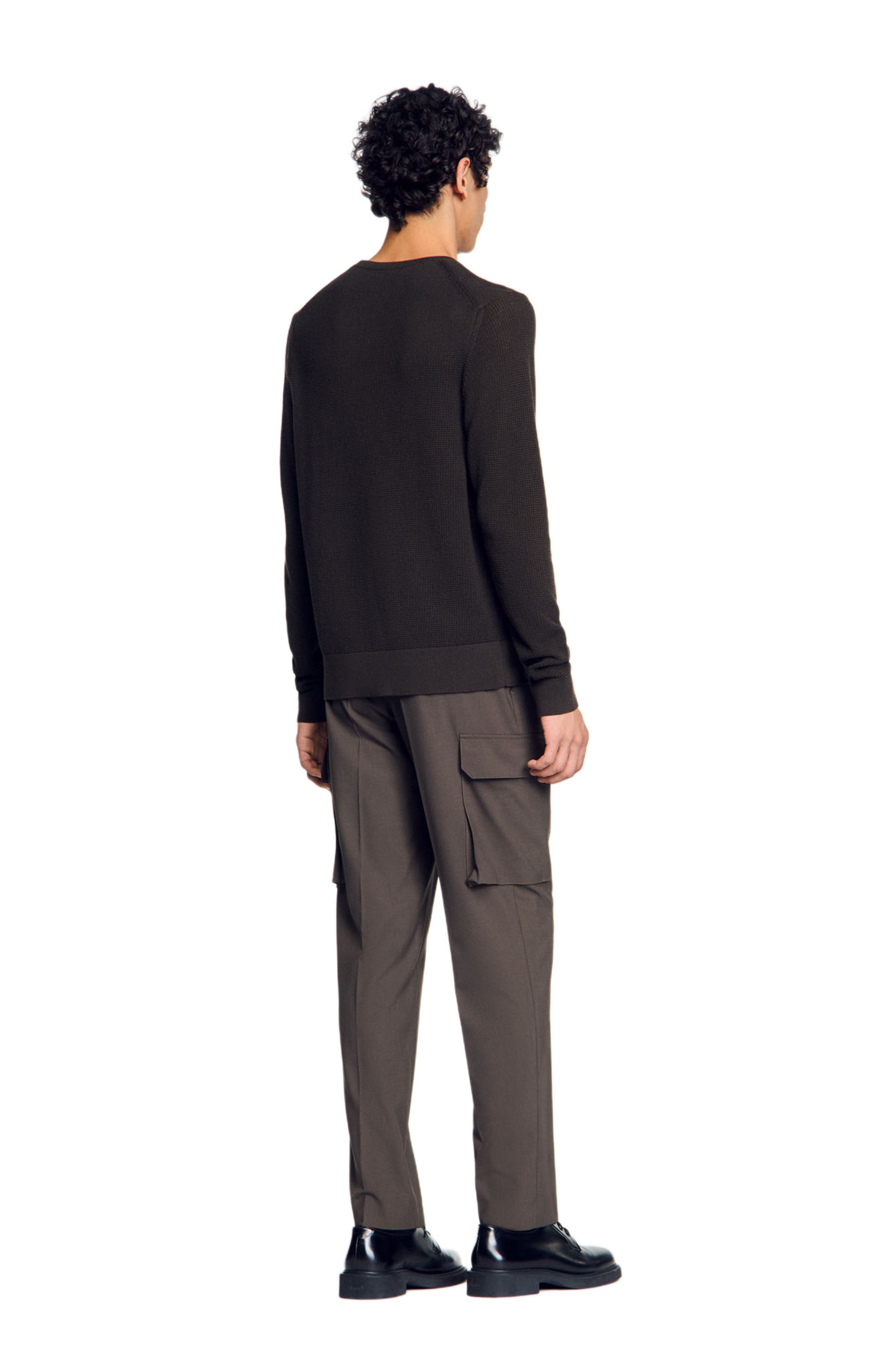 SANDRO Textured knit sweater in Dark Kaki. at Nordstrom - 2