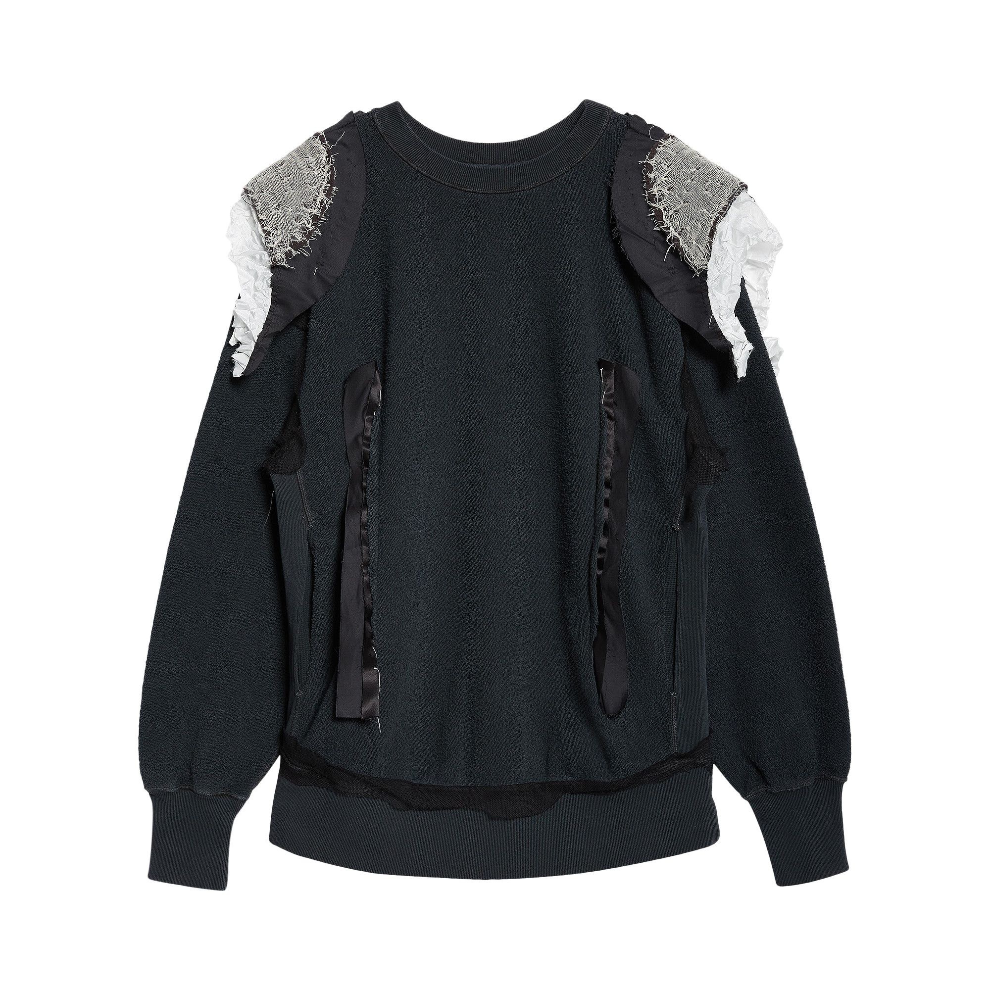 Maison Margiela Textured Jersey Sweatshirt 'Black' - 1