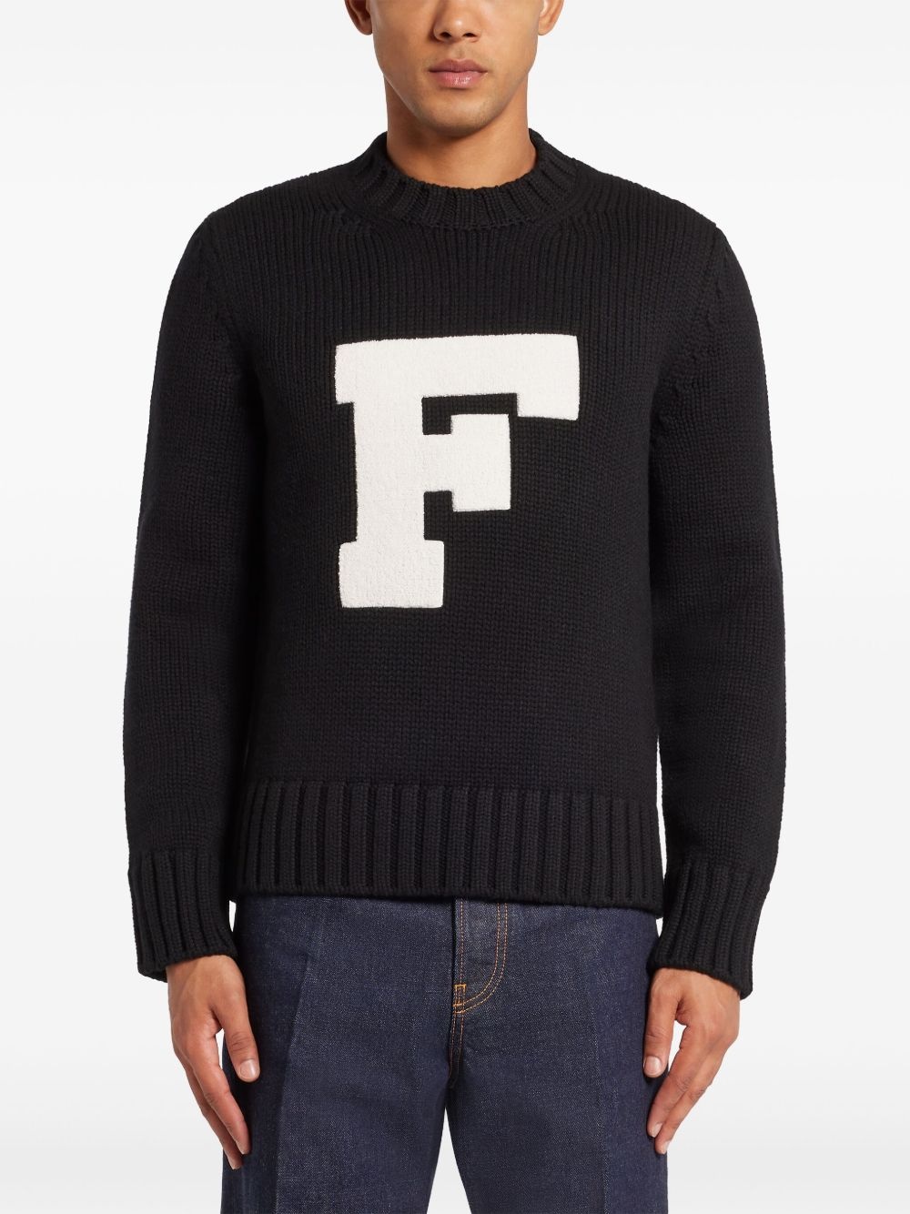 flocked logo jumper - 3
