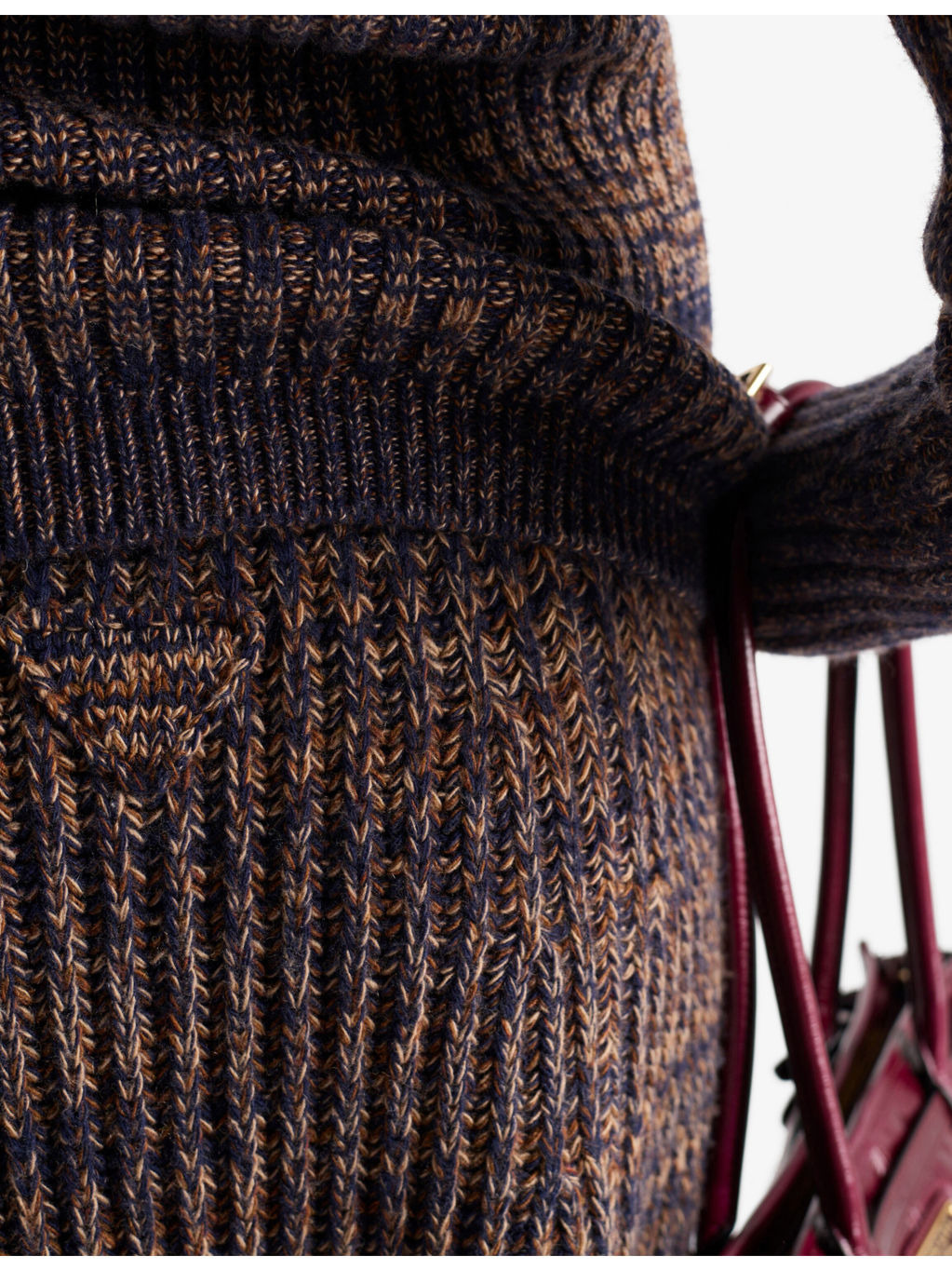 Ribbed Flared Knitted Wool Midi Skirt - 5