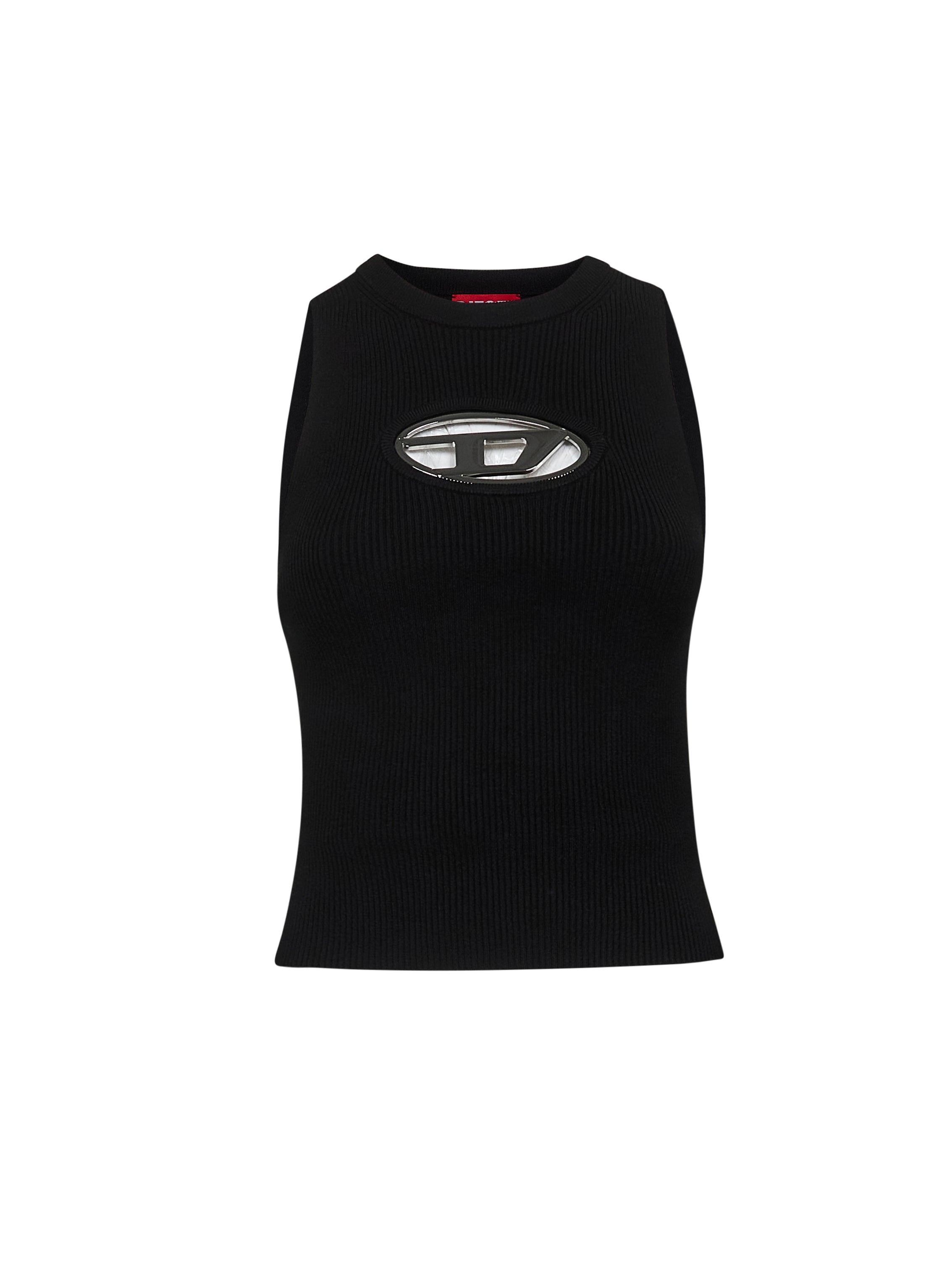 Diesel Women Black Ribbed Knit M-Onerva-Top Top - 1