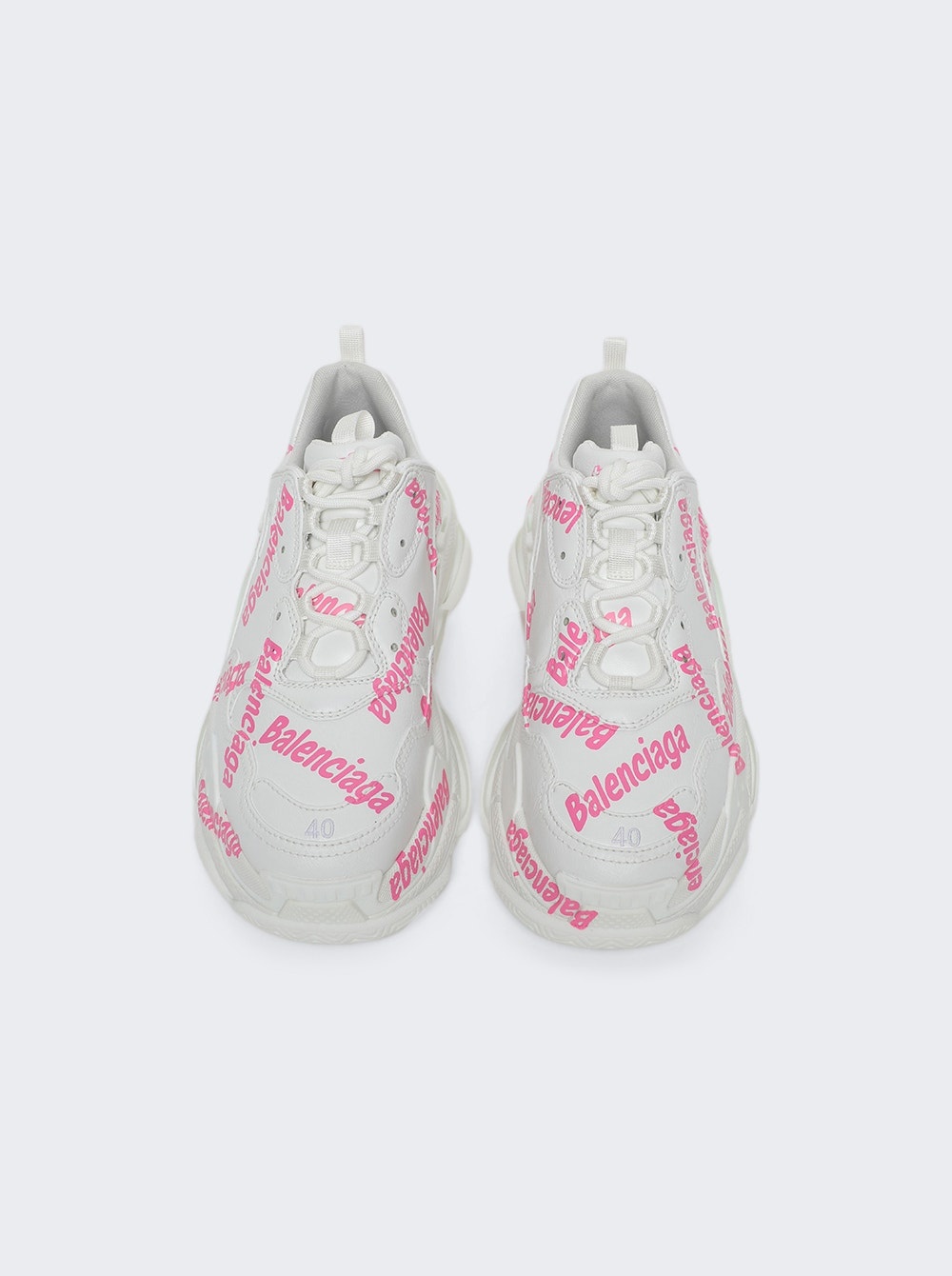 Triple S Logotype Sneakers White and Pink - 4