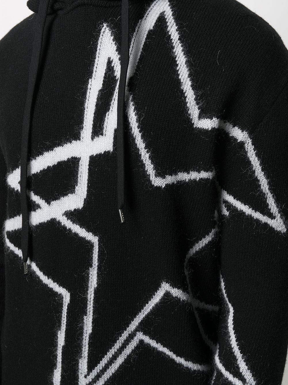 star intarsia knitted hoodie - 5