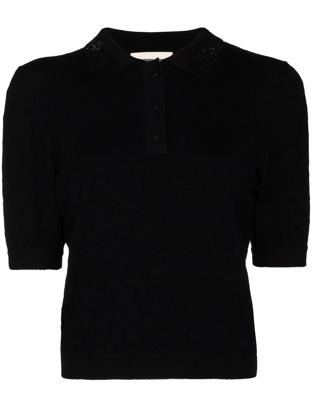 short-sleeve wool polo shirt - 1