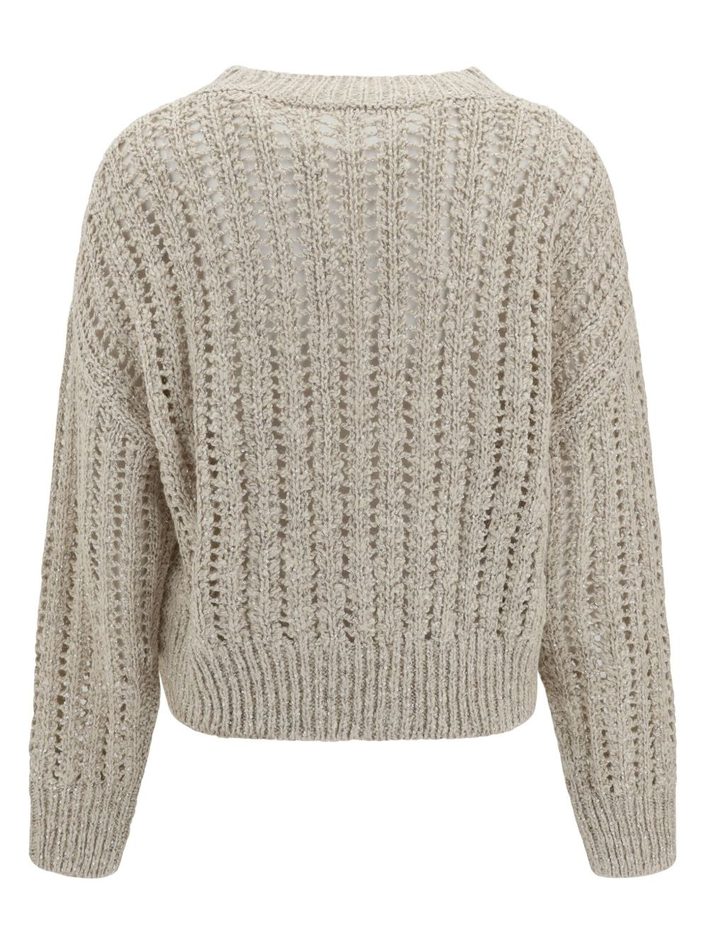 V-neck cable-knit sweater - 2