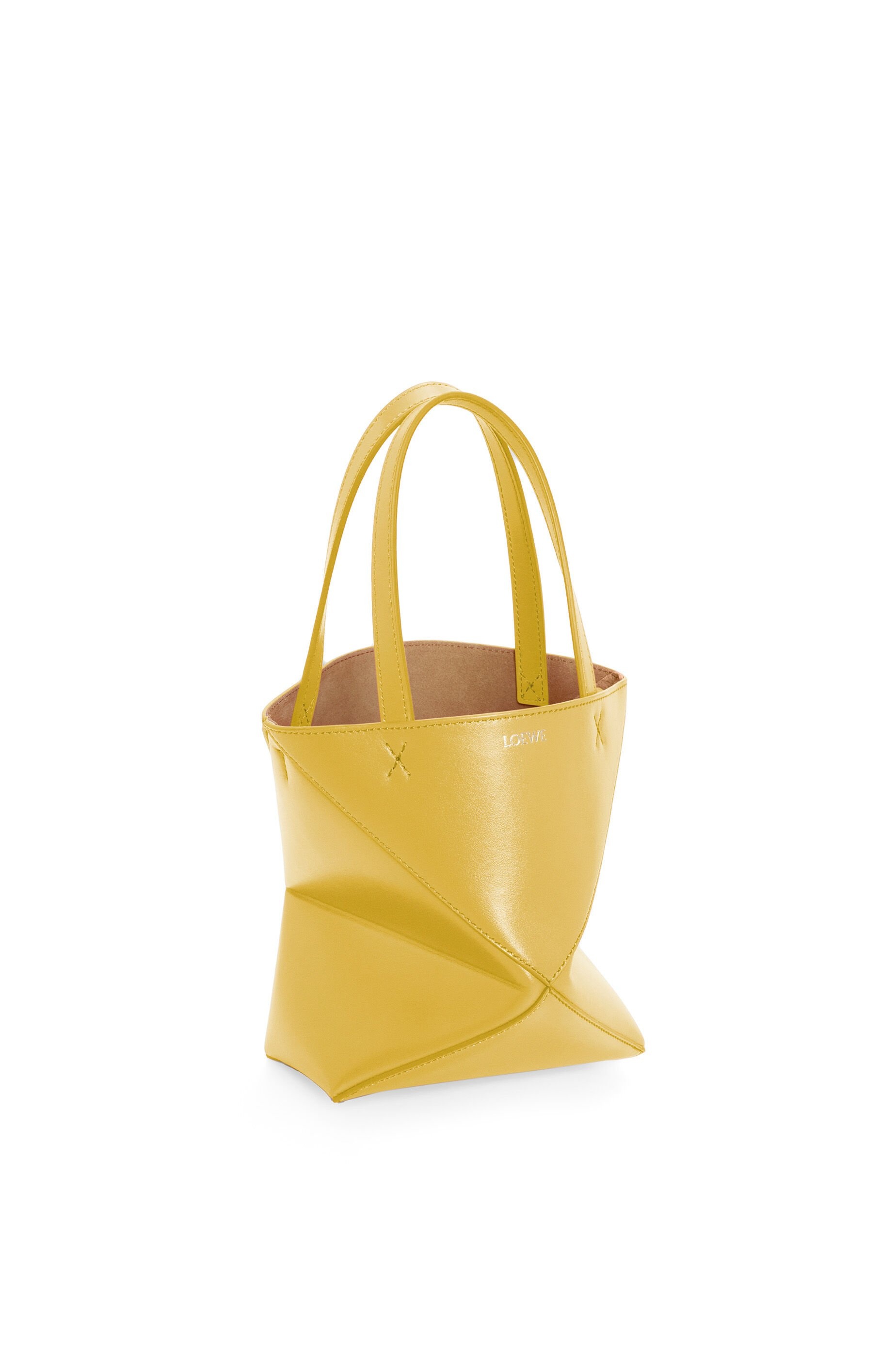 Mini Puzzle Fold Tote in shiny calfskin - 3