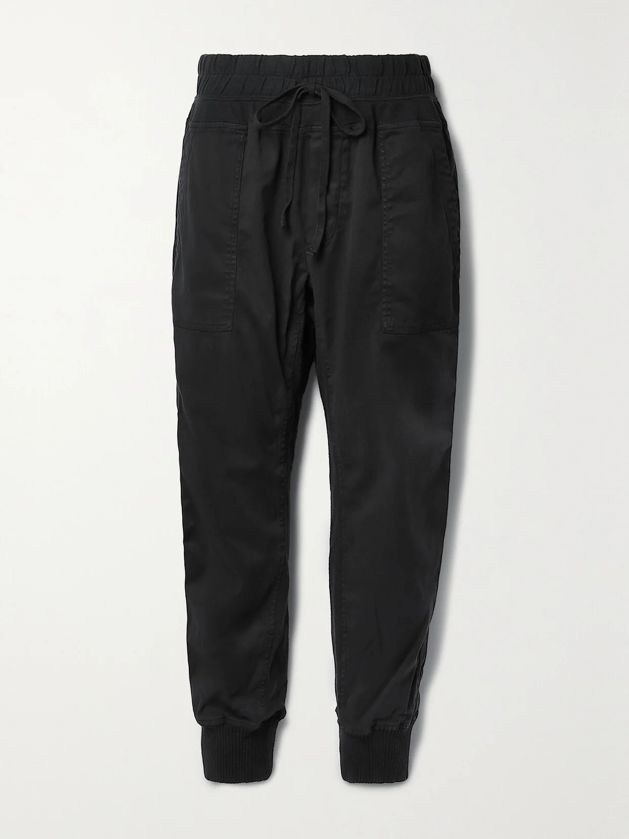 Jersey-trimmed Cotton-gabardine Track Pants - 1