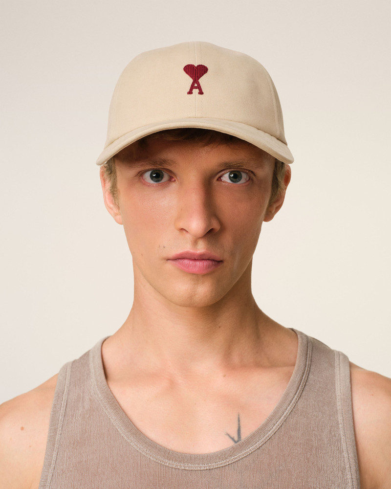 AMI Paris BEIGE COTTON AMI DE COEUR EMBROIDERY CAP outlook