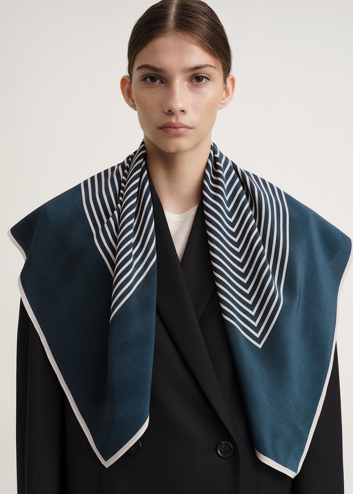 Centered monogram silk scarf dusk - 2