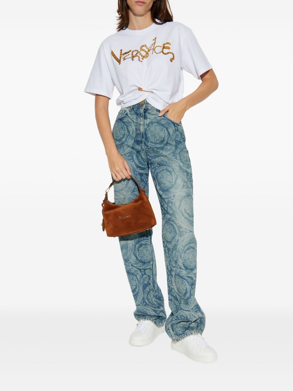 embellished knot-detail T-shirt - 2