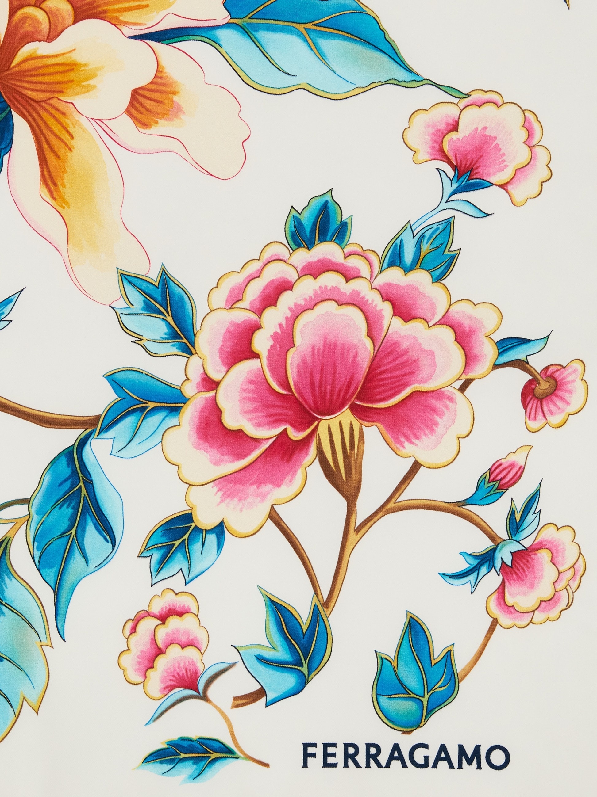 Dragon print silk foulard - 2