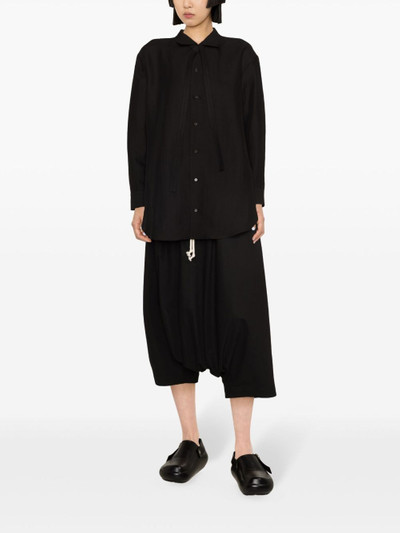 Yohji Yamamoto high-waist drop-crotch shorts outlook