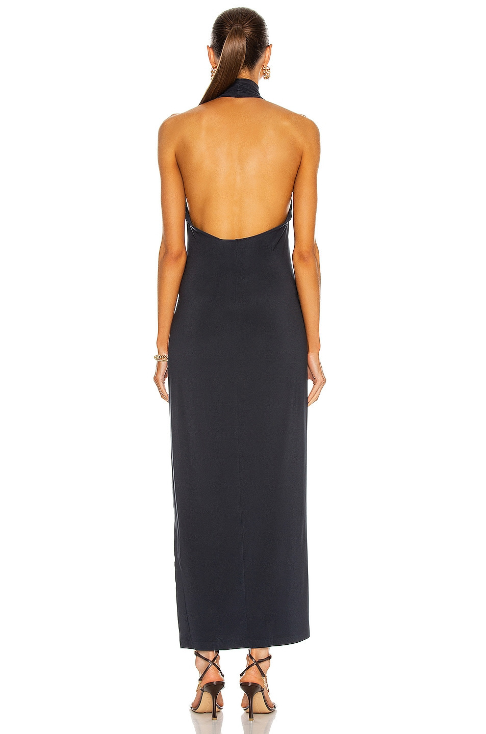 Norma Kamali Halter Turtleneck Side Slit Dress - 4