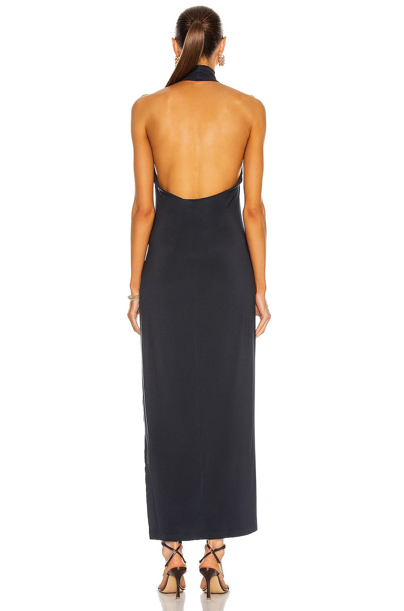 NORMA KAMALI Norma Kamali Halter Turtleneck Side Slit Dress outlook