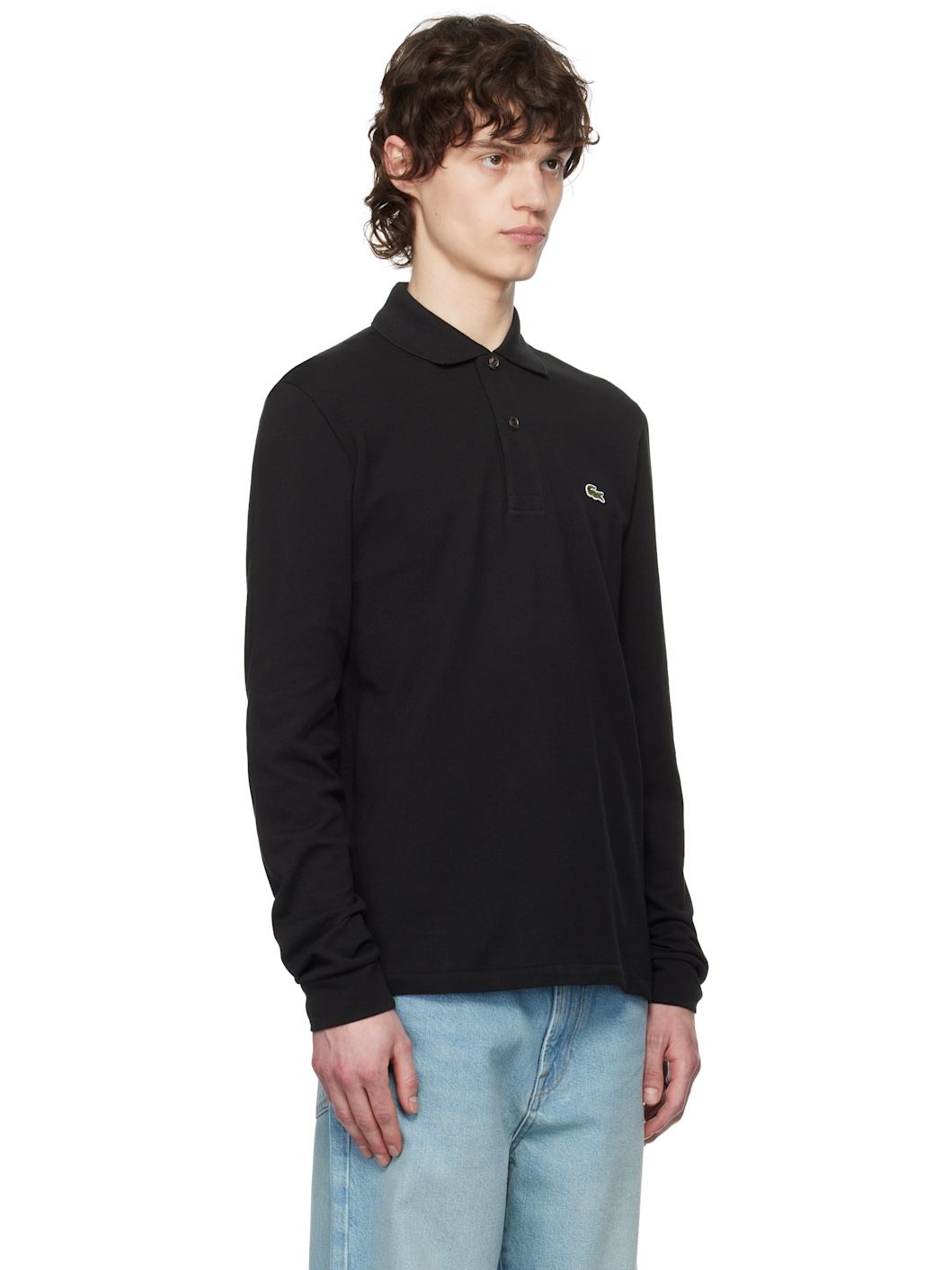 Black Classic Fit Long Sleeve Polo - 2
