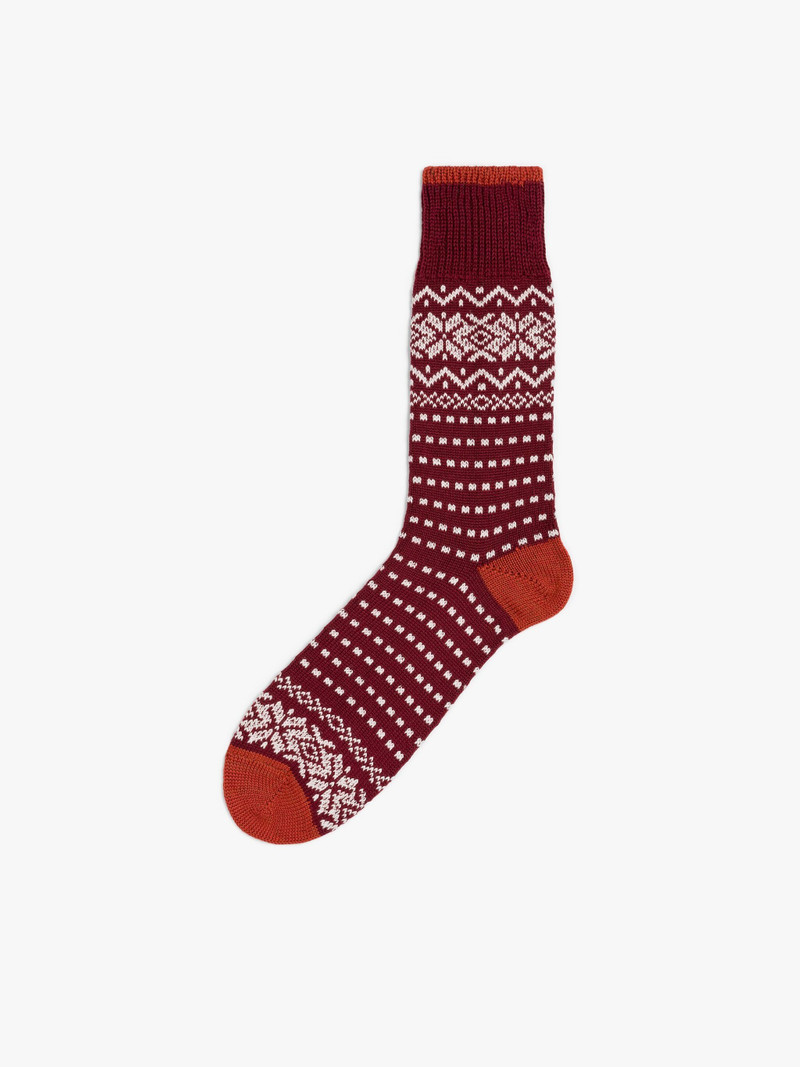 PORT MERINO WOOL FAIR ISLE SOCKS 1