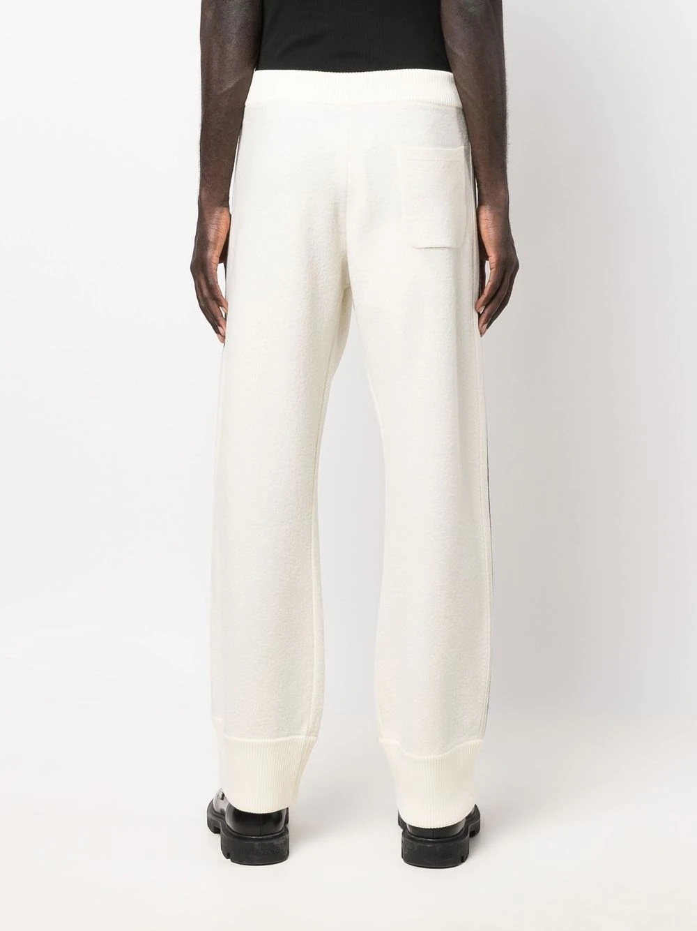 side stripe wool track pants - 3