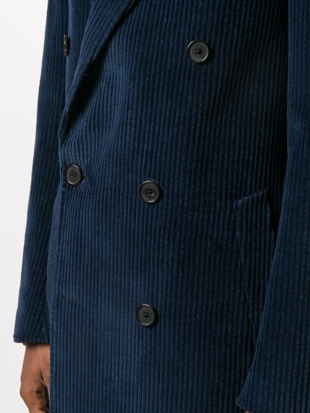 double-breasted corduroy coat - 5