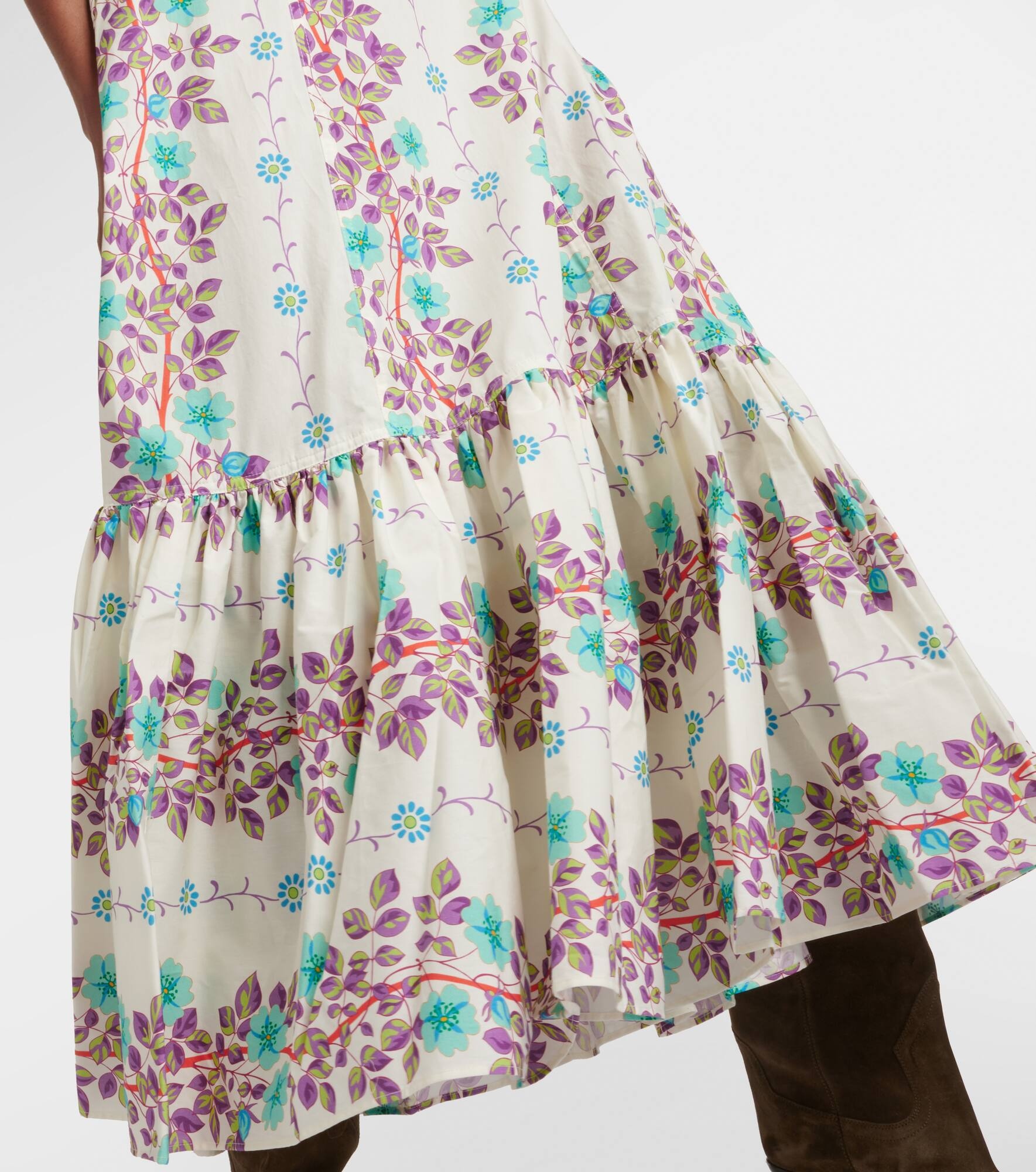 Printed cotton shirt dress - 5