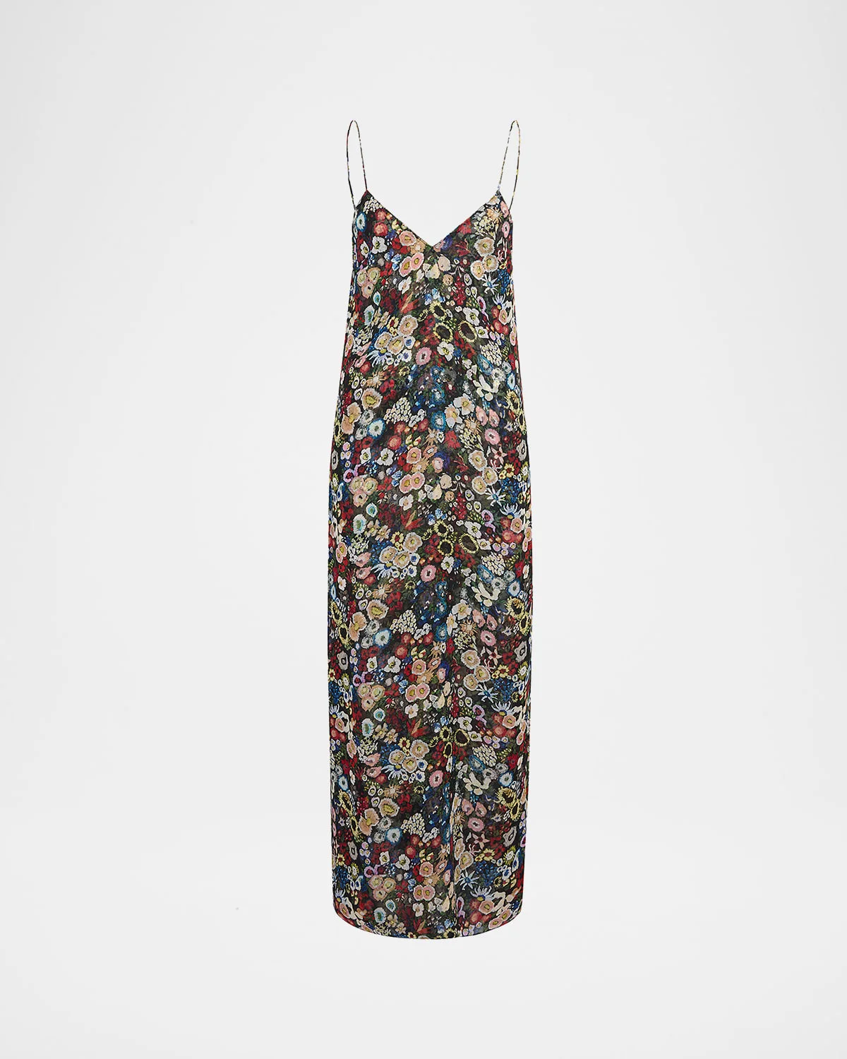 Taja Floral Silk Chiffon Maxi Slip Dress - 1