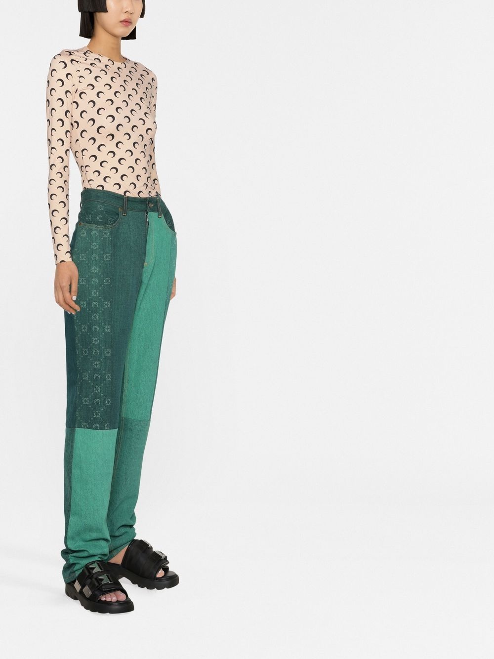 Moonogram straight-leg jeans - 4