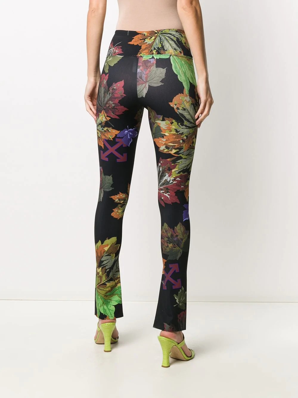 floral-print flared leggings - 4