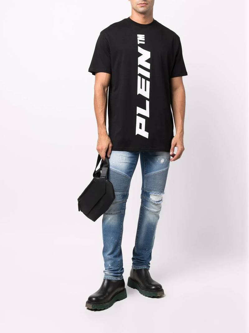 PHILIPP PLEIN vertical logo print T-shirt outlook