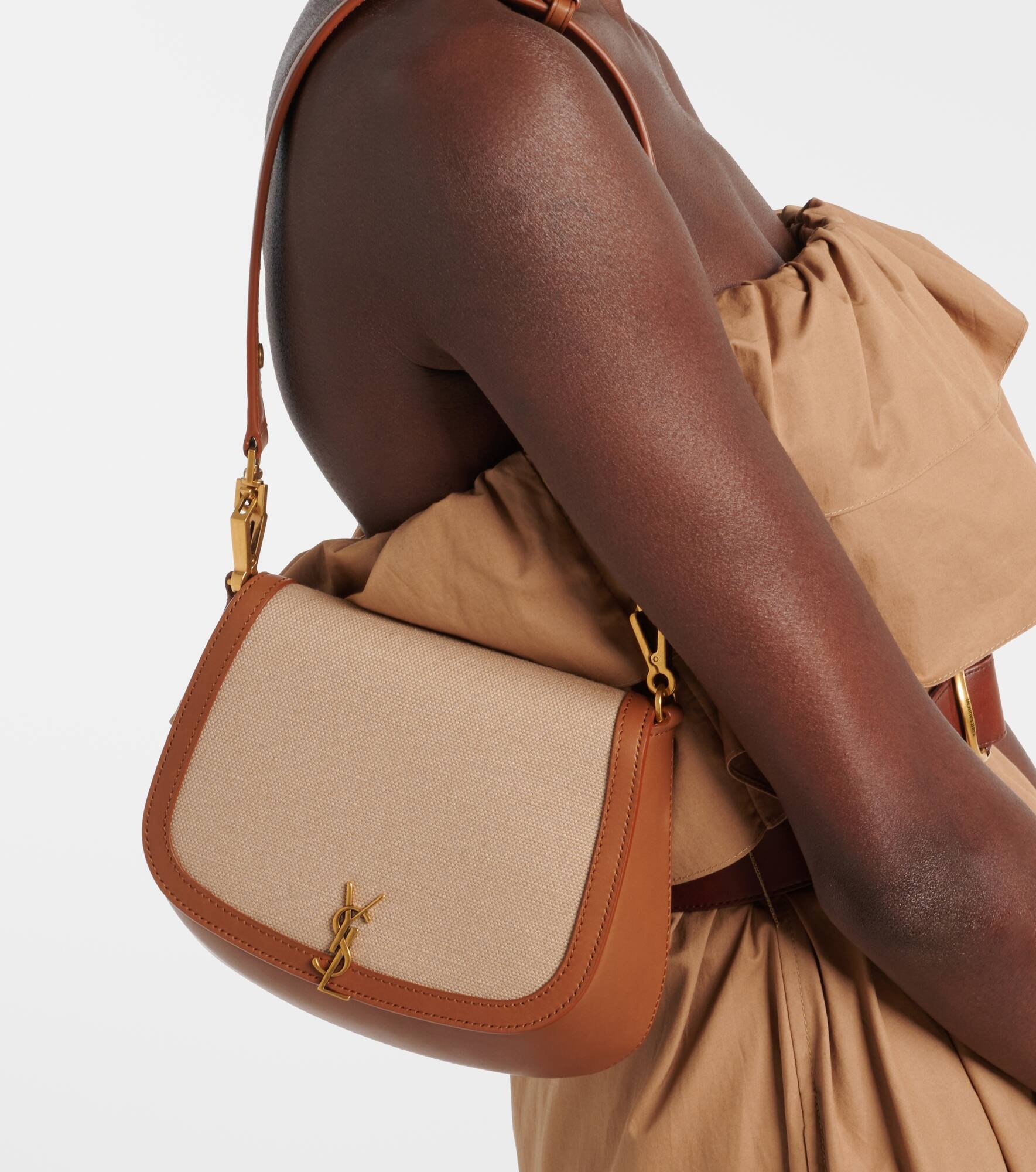 Voltaire leather and canvas shoulder bag - 7