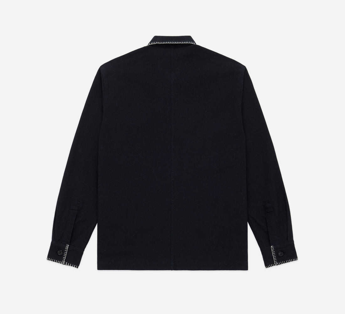 Shop Jacket - Blanket Stitch Black Canvas - 2
