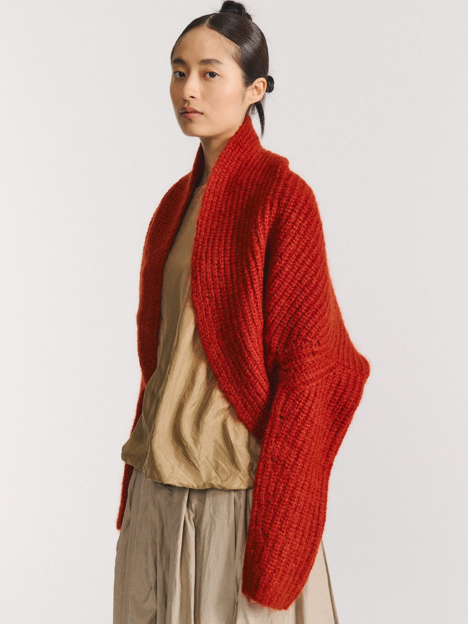 CARDIGAN - MOHWOOL - RUST - 1