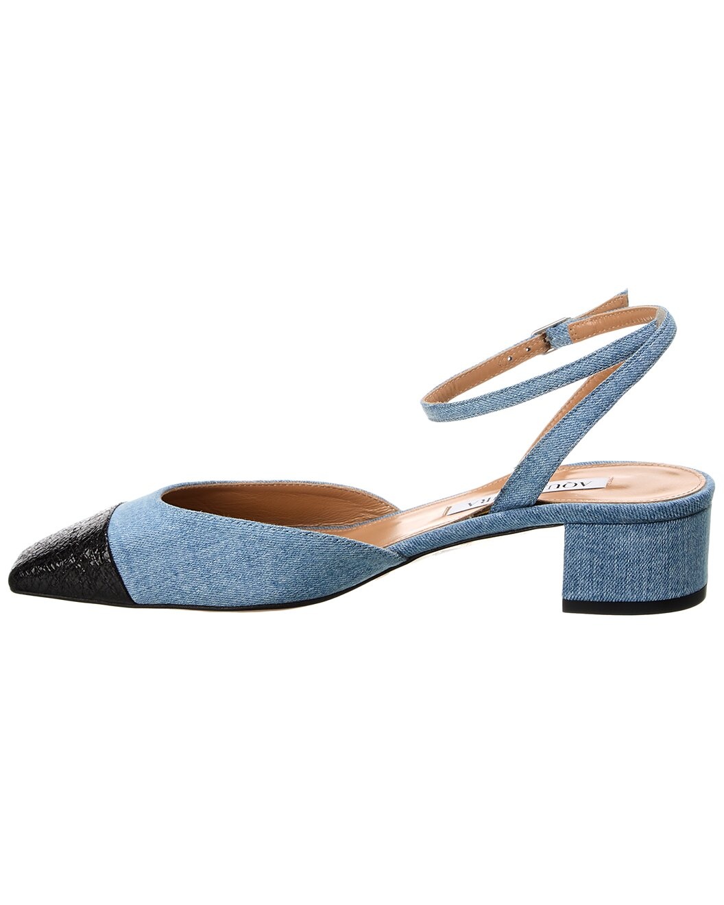 Aquazzura French Flirt 35 Denim & Leather Pump - 2