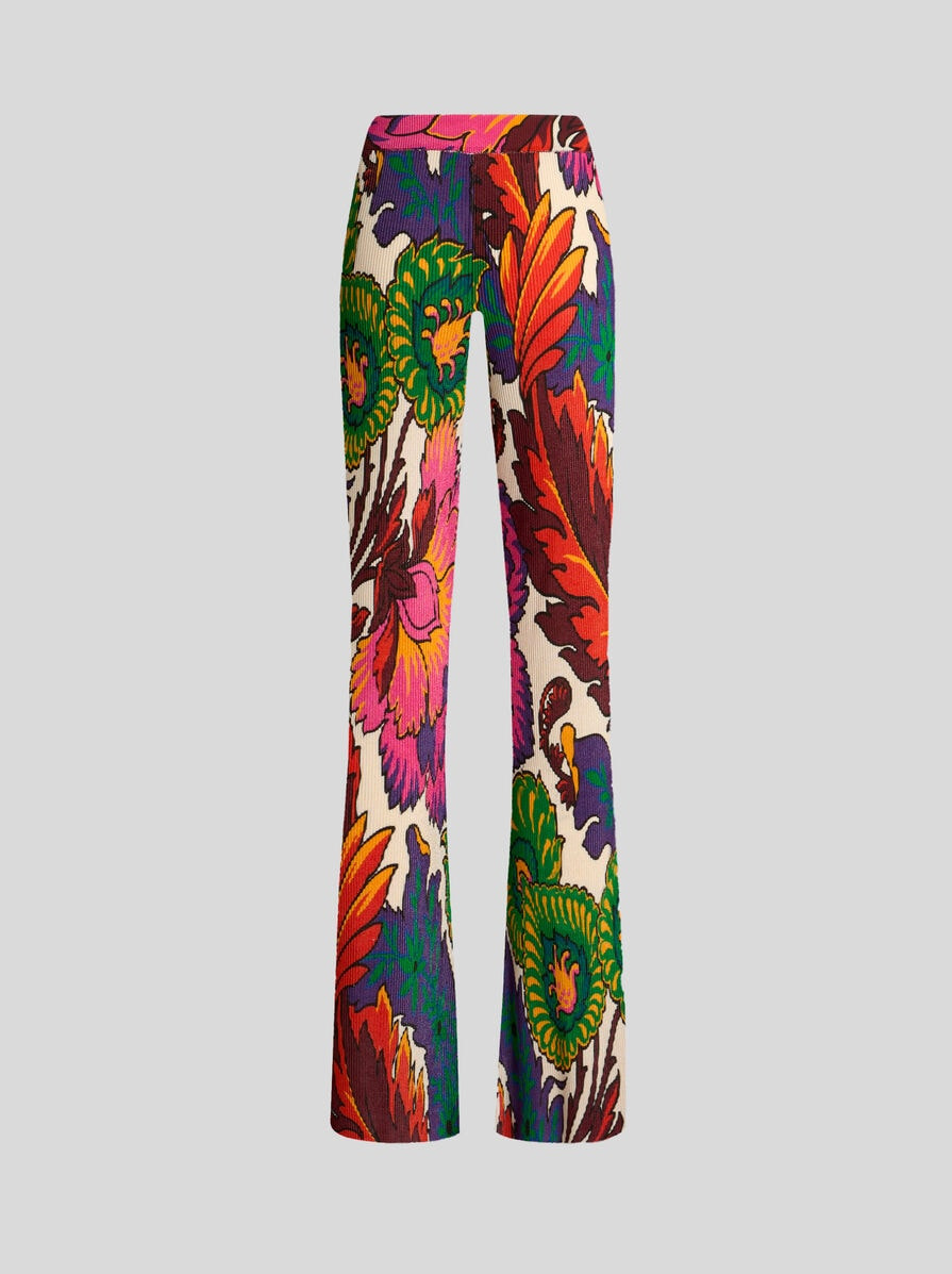 TROUSERS WITH MULTICOLOURED FLORAL PRINT - 1