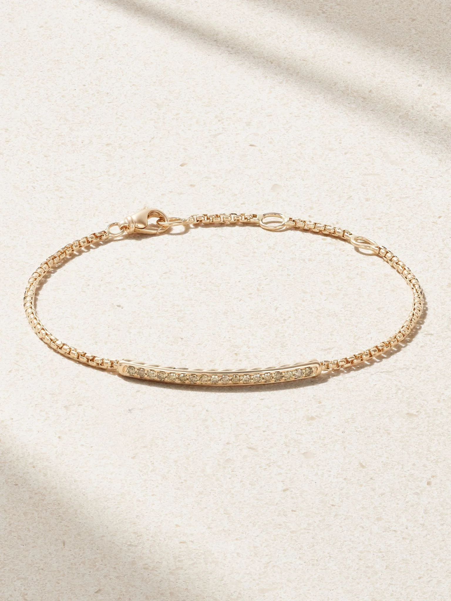 Petite Pavé 18-karat rose gold diamond bracelet Gold - 1