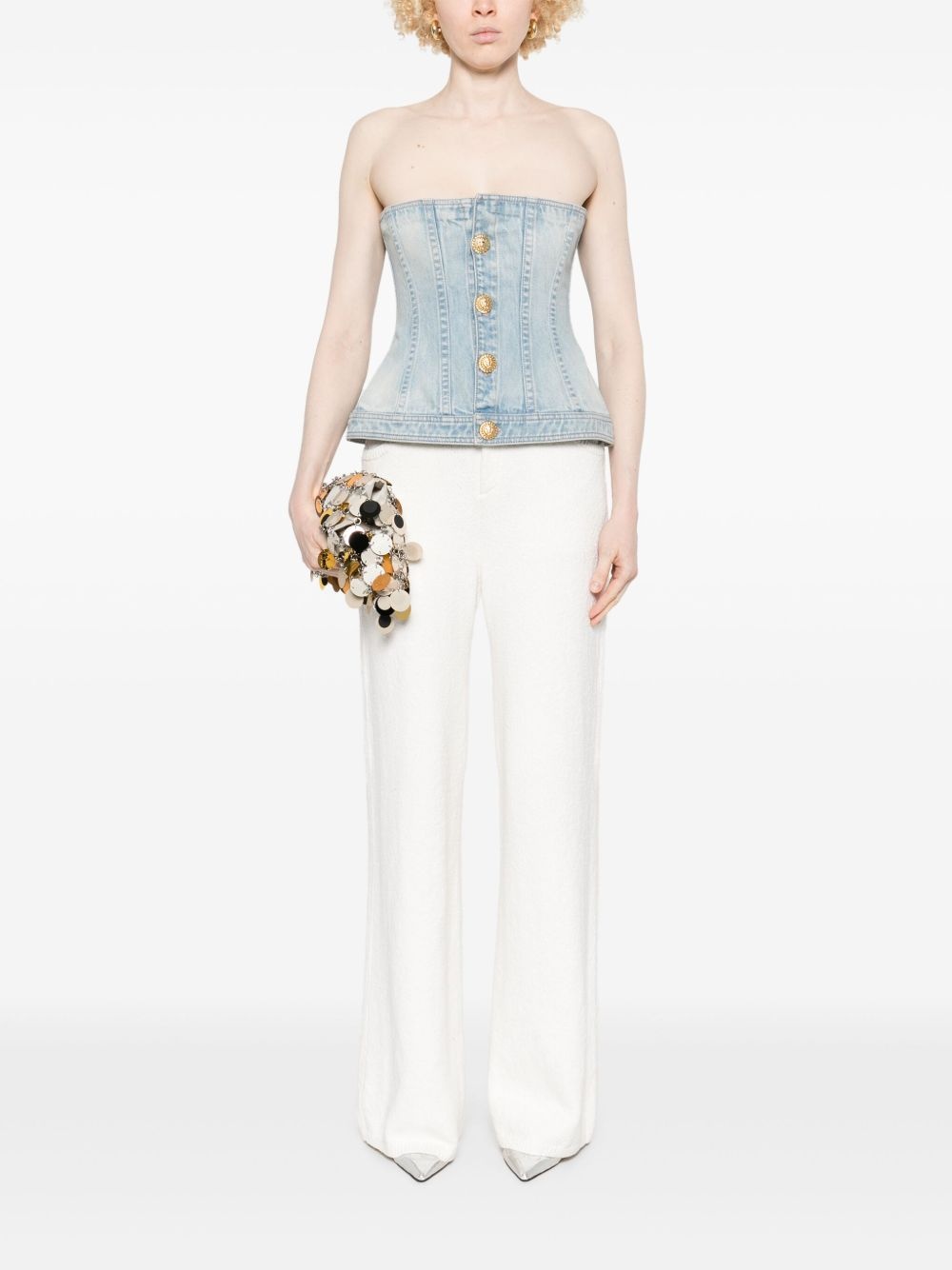denim corset top - 2