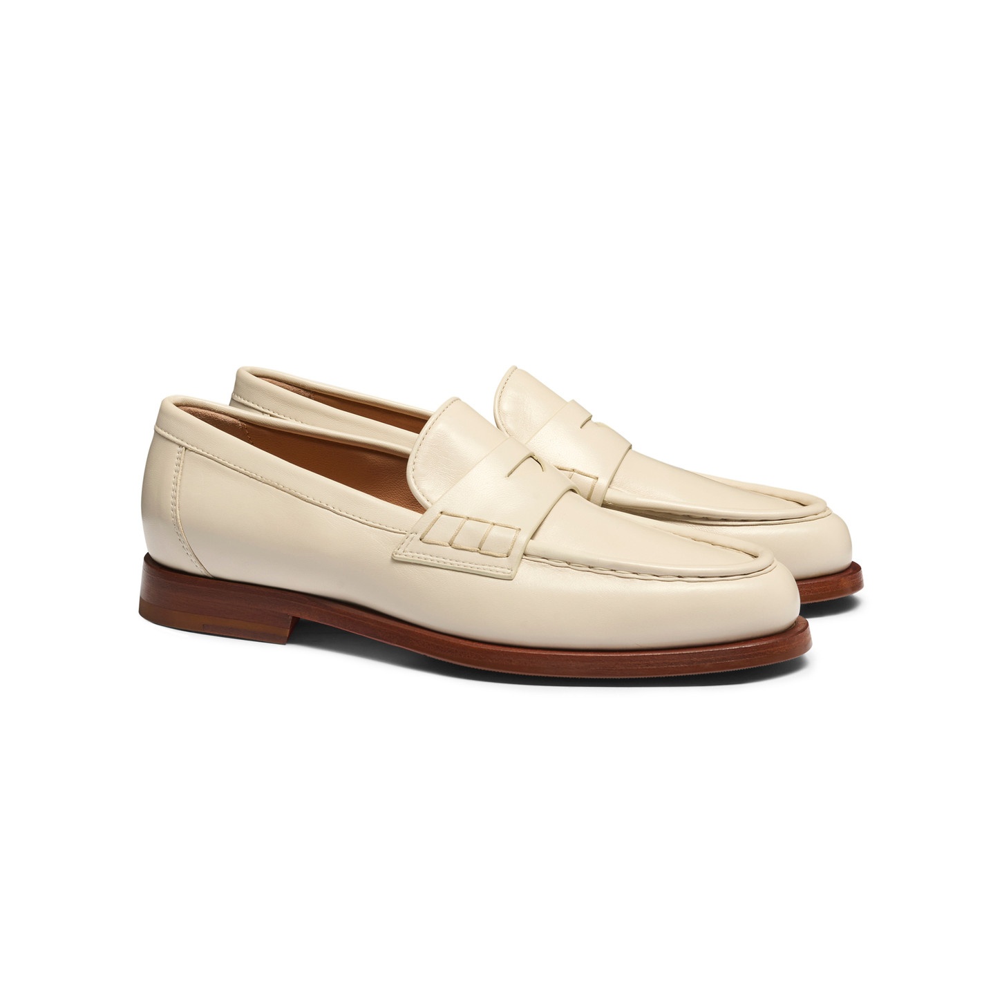 Women’s white leather penny loafer - 3