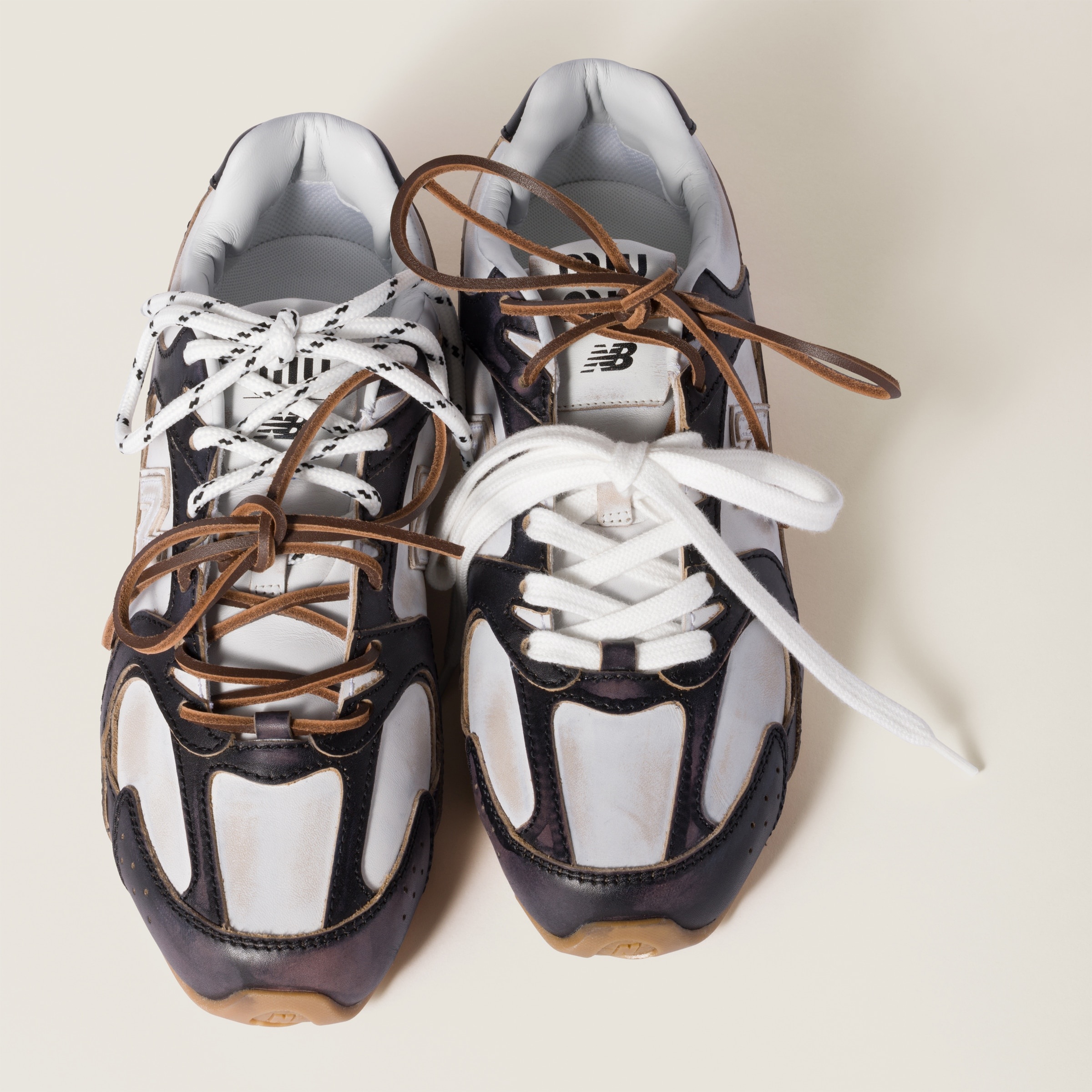 New Balance X Miu Miu 530 SL deco' calf leather sneakers - 4