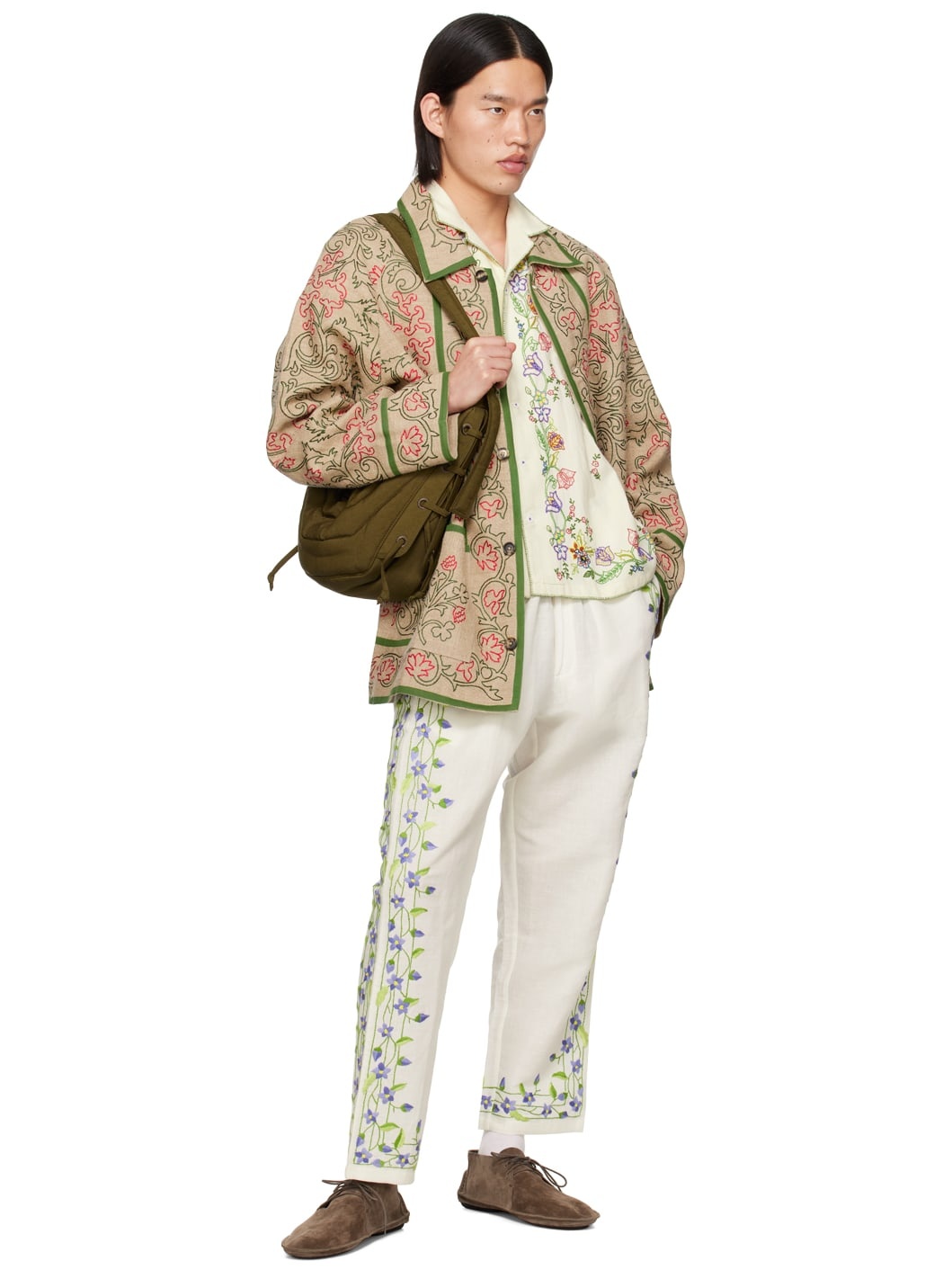 Off-White Embroidered Trousers - 4