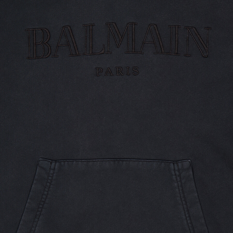 Balmain V-Neck Cotton Hoodie - 2