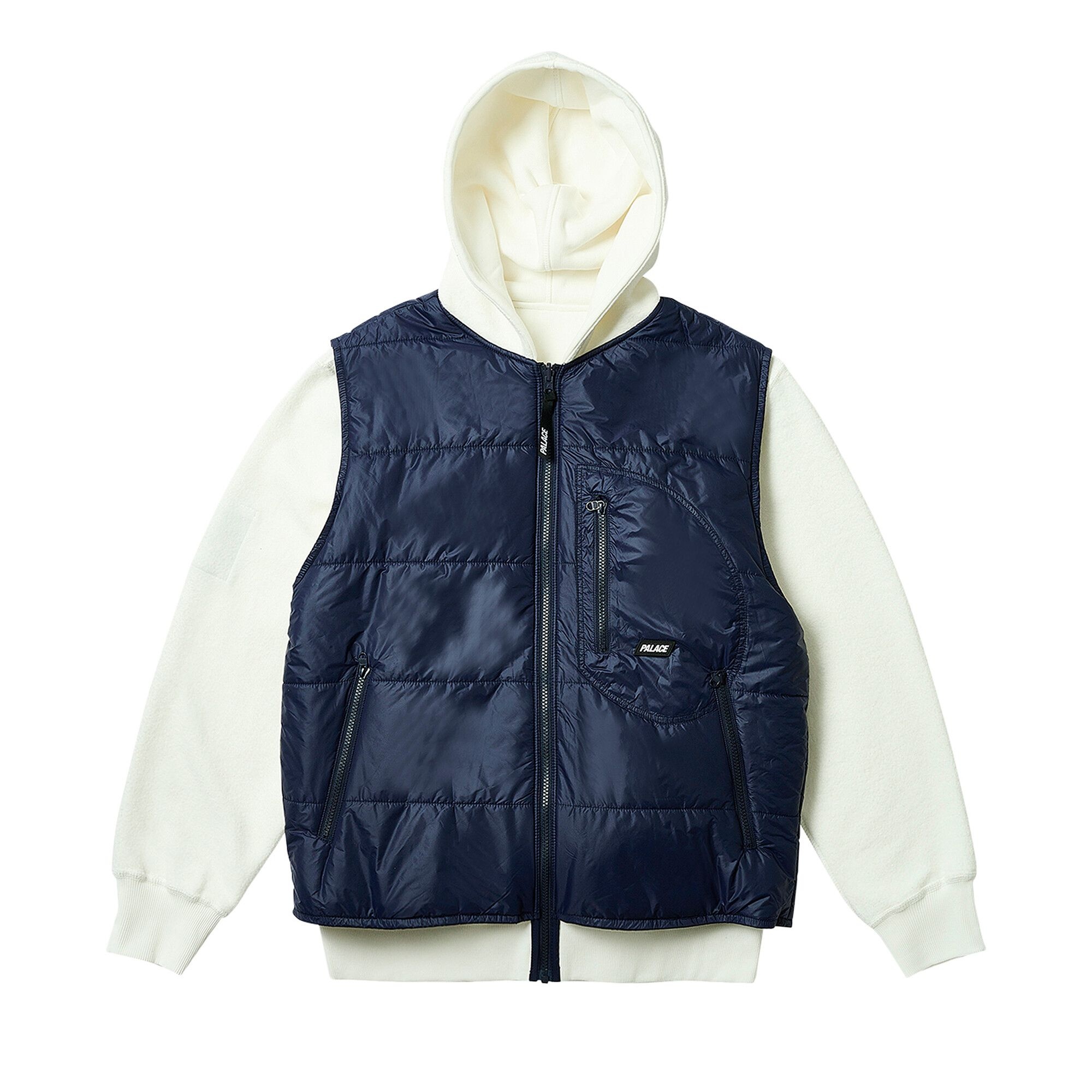 Palace Reversible Vest Hood 'Soft White' - 1