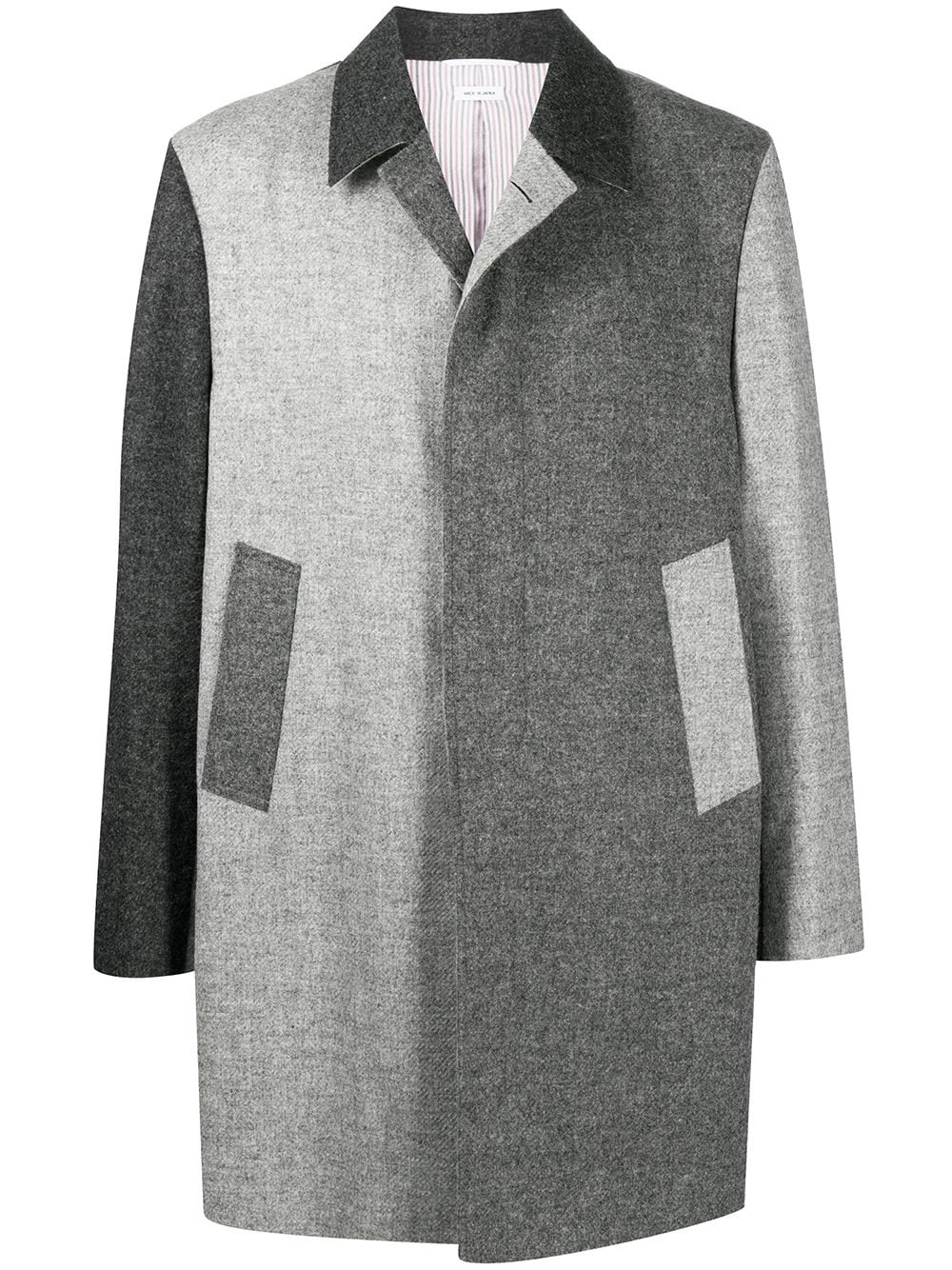 two-tone wool coat - 1