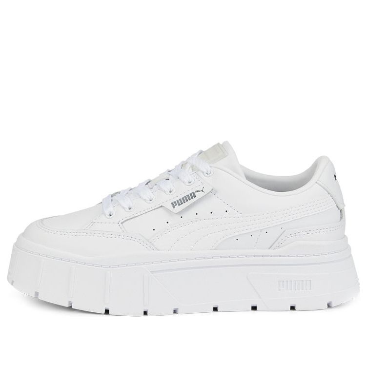 (WMNS) PUMA Mayze Stack Leather 'Triple White' 384412-01 - 1