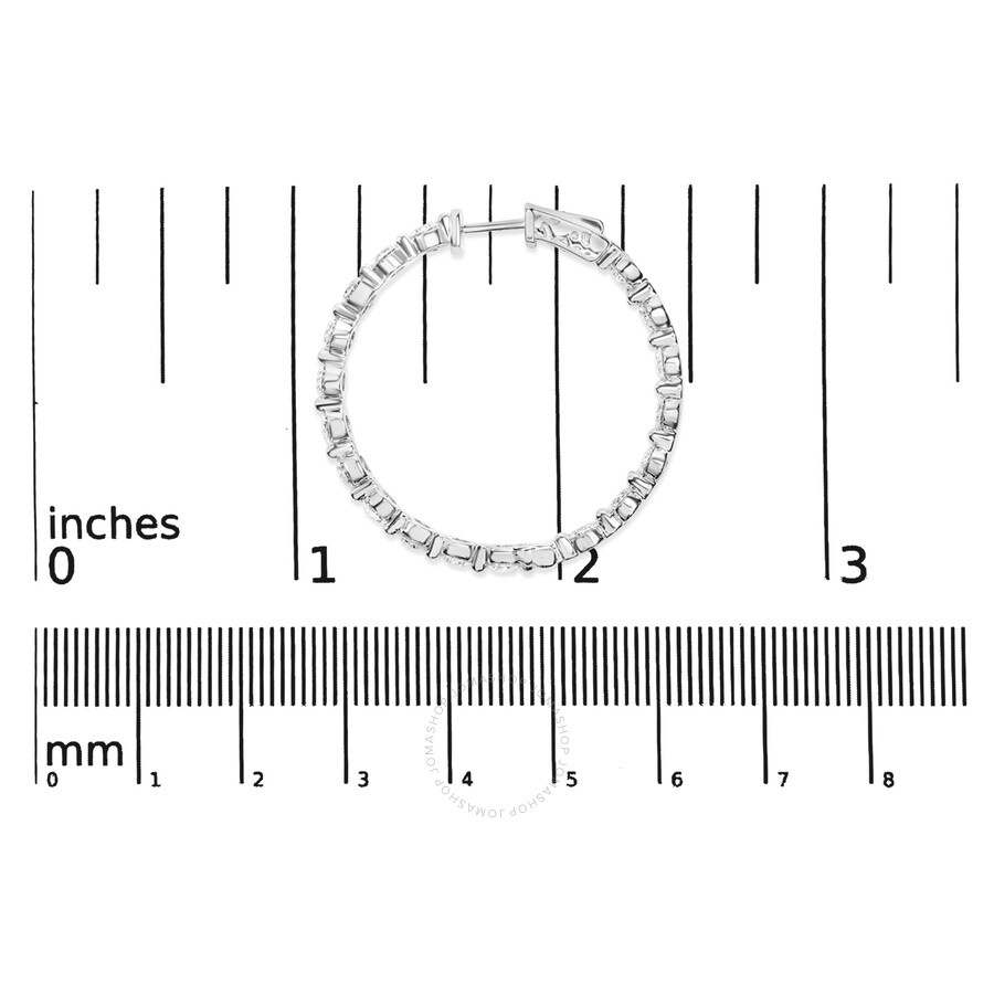 Haus Of Brilliance - Haus of Brilliance 14K White Gold 5.00 Cttw Lab Grown Diamond Inside-Out Hoop Earring - 4