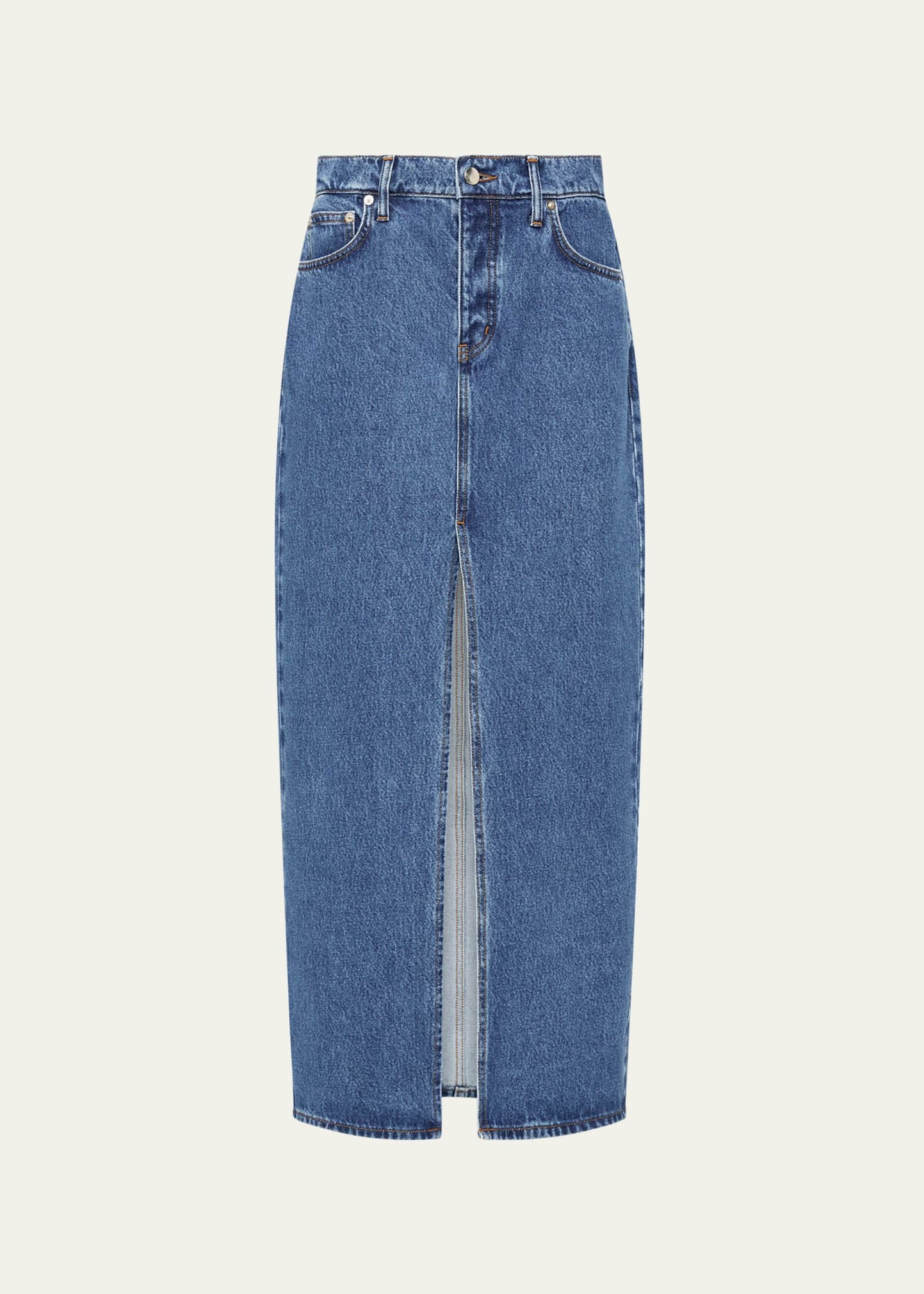 Denim Maxi Skirt - 1