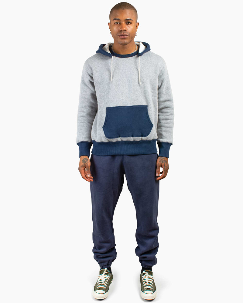The Real McCoys MC20119 Double Face After-Hooded Sweatshirt Grey/Navy outlook