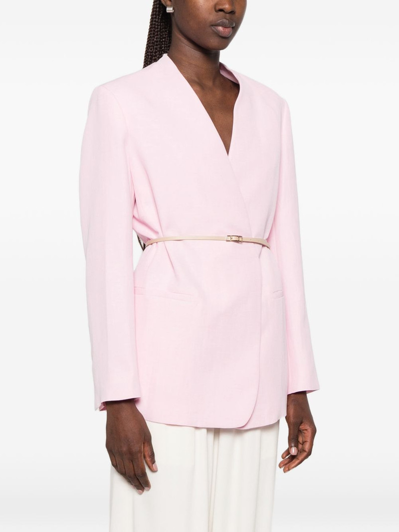 belted wrap-style blazer 3